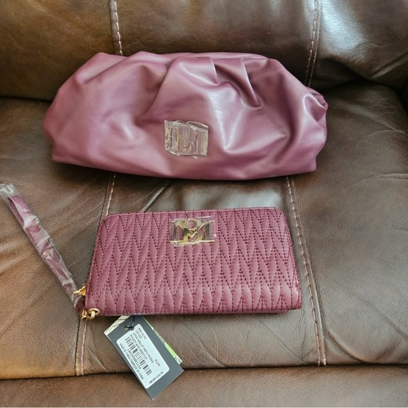 Badgley Mischka 2Fer Bag & Wallet-Plum NEW - Picture 1 of 9